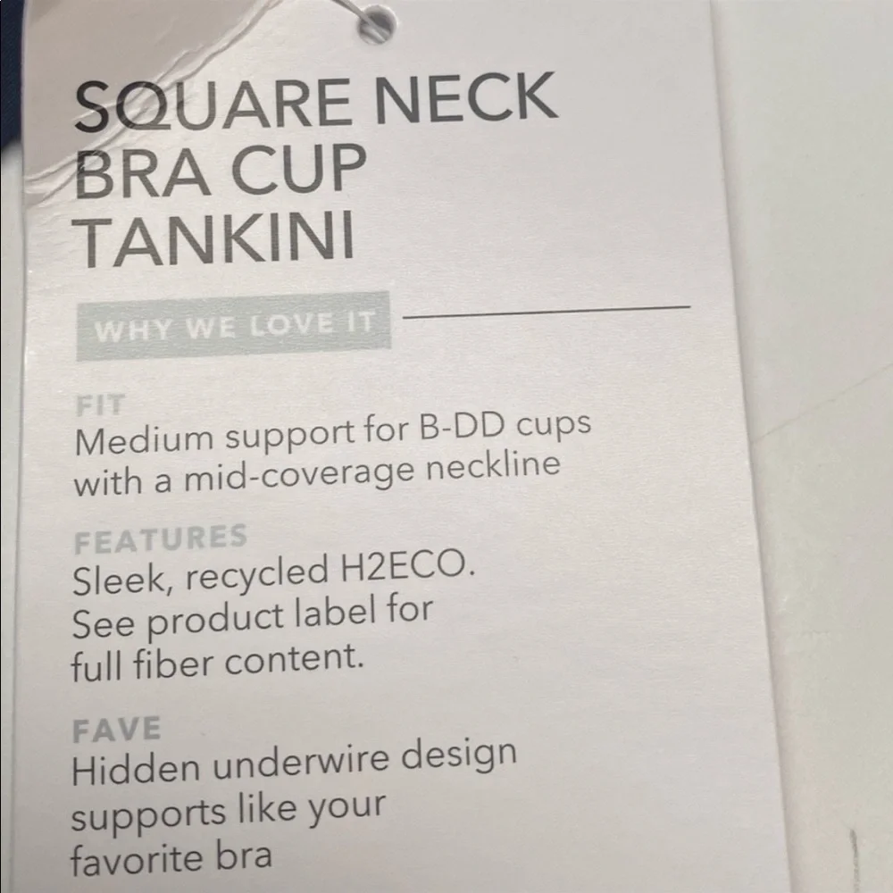 Athleta TALL Square Neck Bra Cup Tankini 36B/C Tall Navy - Picture 9 of 10